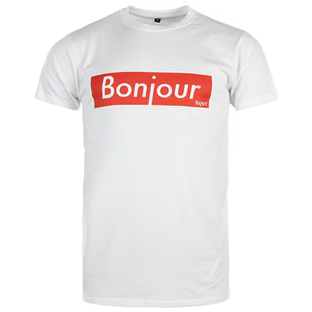 NQNT - Tee Shirt Vald Bonjour Blanc