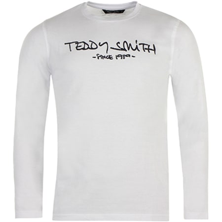 Teddy Smith - Tee Shirt Manches Longues Ticlass 3 Blanc Noir