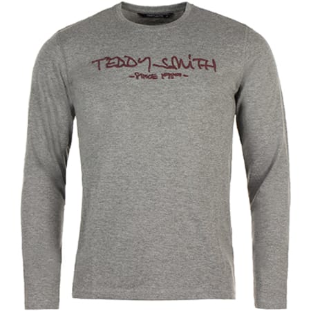 Teddy Smith - Tee Shirt Manches Longues Ticlass 3 Gris Bordeaux