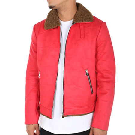 John H - Veste Zippée G2202 Rouge 