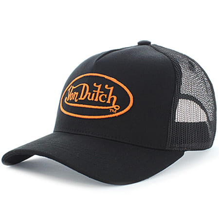 Von Dutch - Casquette Trucker Matt Noir Orange