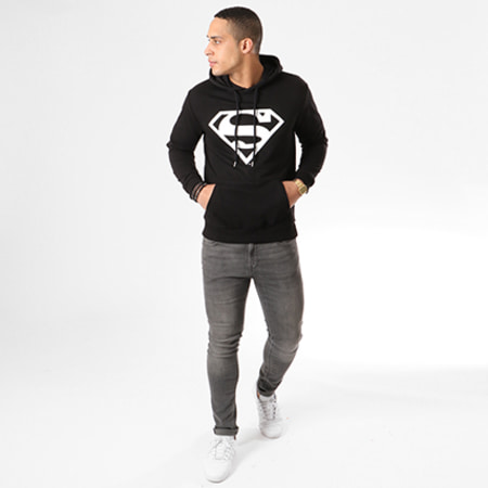 Superman - Sweat Capuche Premium Logo Noir