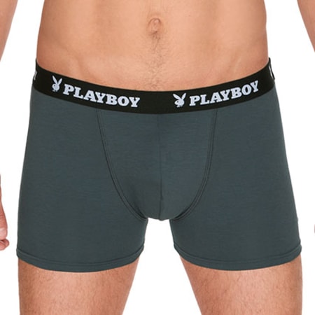 Playboy - Lot De 2 Boxers 40H40 Noir Gris Anthracite