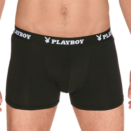 Playboy - Lot De 2 Boxers 40H40 Noir Gris Anthracite