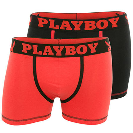 Playboy - Lot De 2 Boxers 40H41 Noir Rouge
