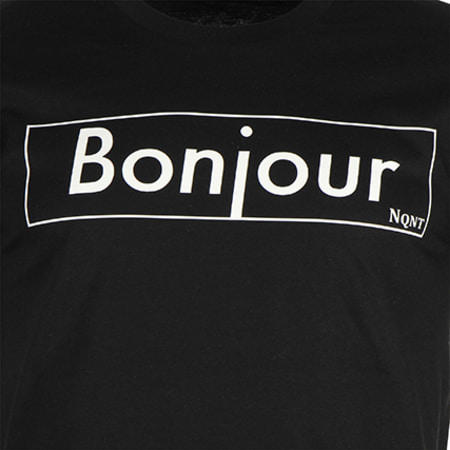 NQNT - Tee Shirt Bonjour Outline Noir