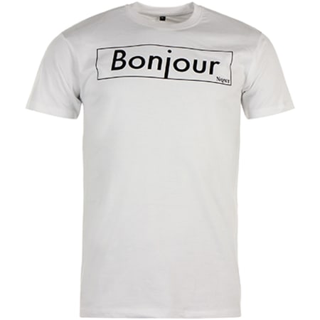 NQNT - Tee Shirt Bonjour Outline Blanc