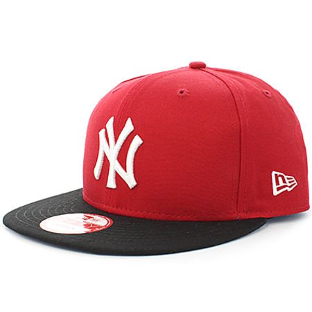 New Era - Casquette Snapback MLB Cotton Block New York Yankees Rouge Noir