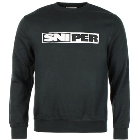 Sniper - Sudadera con logo y cuello redondo Negro