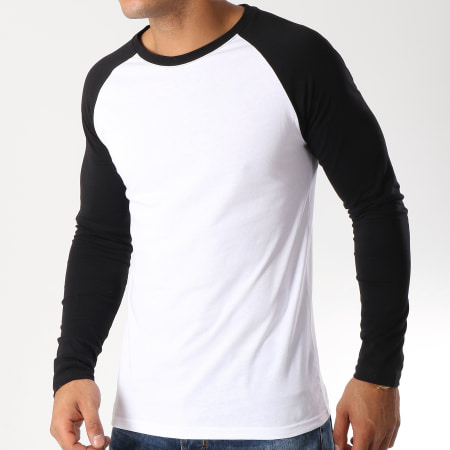 LBO - Camiseta de manga larga raglán 35-1 Negro Blanco