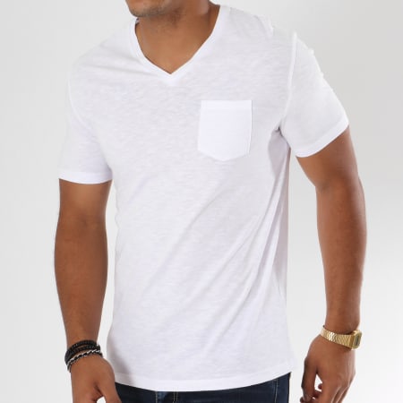 Celio - Tee Shirt Poche Vebasic Blanc