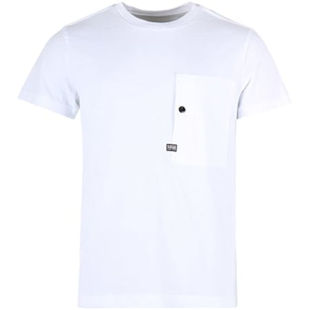 G-Star - Tee Shirt Poche Stalt Blanc