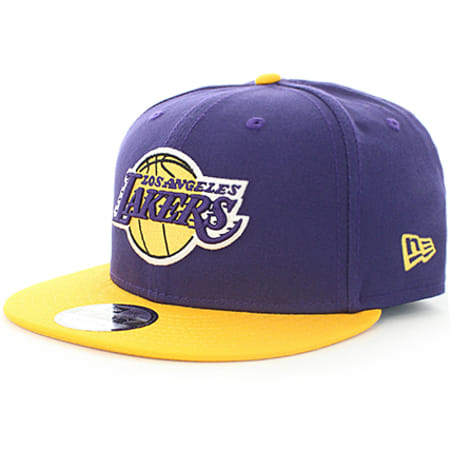 New Era - Casquette Snapback Team 9 Fifty Los Angeles Lakers Violet Jaune