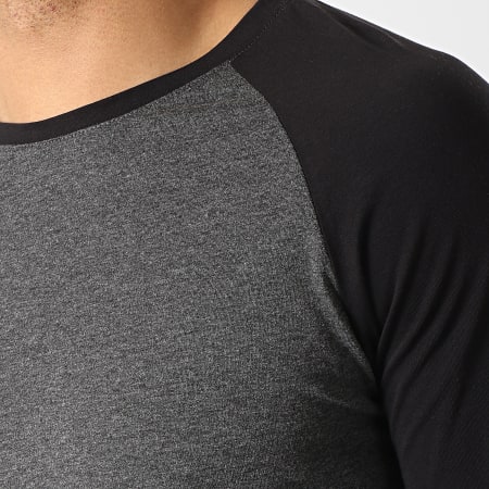 LBO - Maglietta raglan a maniche lunghe 48-1 nero grigio antracite