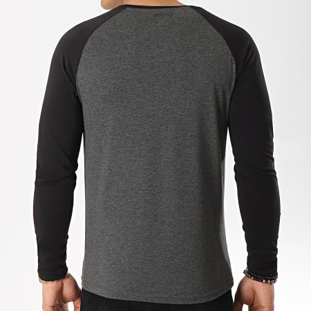 LBO - Maglietta raglan a maniche lunghe 48-1 nero grigio antracite