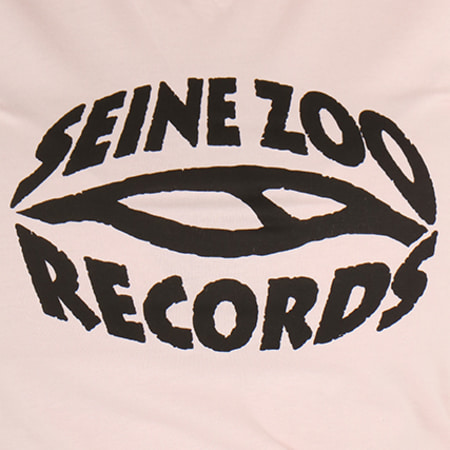 Seine Zoo - Tee Shirt Femme Seine Zoo Records Rose Logo Noir