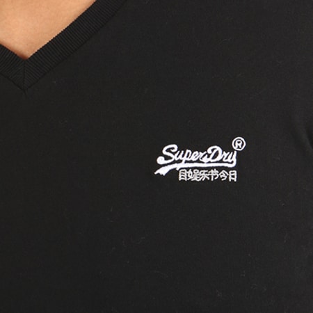 Superdry - Tee Shirt Orange Label Vintage V Noir
