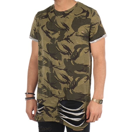 Sixth June - Tee Shirt Oversize M2236CTS Vert Kaki Camouflage