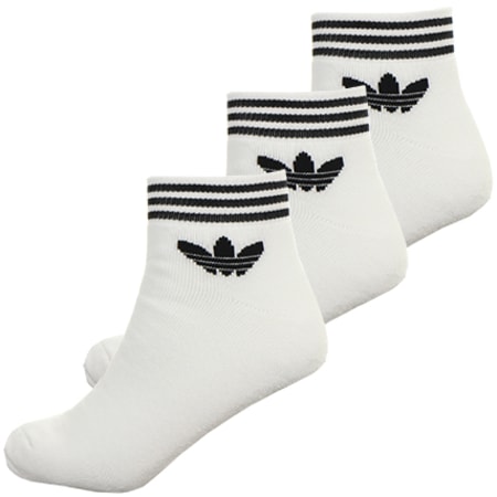 Adidas Originals - Lot De 3 Paires De Chaussettes Courtes Trefoil Ank AZ6288 Blanc