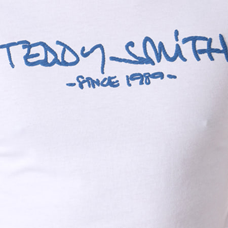 Teddy Smith - Tee Shirt Ticlass 3 Blanc Bleu Marine