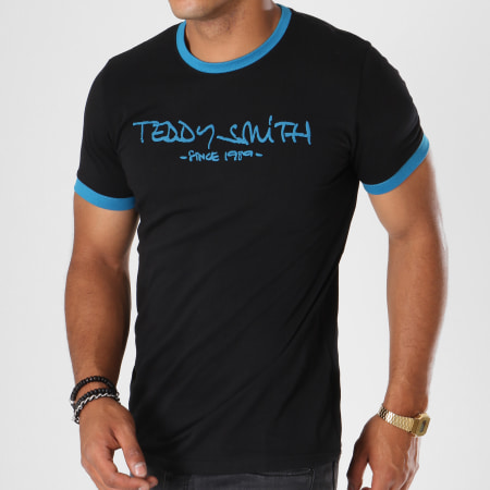 Teddy Smith - Tee Shirt Ticlass 3 Noir Bleu Turquoise