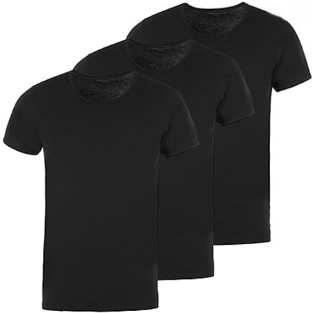 Tommy Hilfiger - Set di 3 magliette nere Premium Essentials