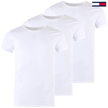 Tommy Jeans - Set di 3 magliette Premium Essentials con scollo a goccia Bianco