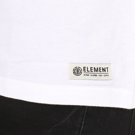 Element - Tee Shirt Basic Raglan Blanc Bleu Marine