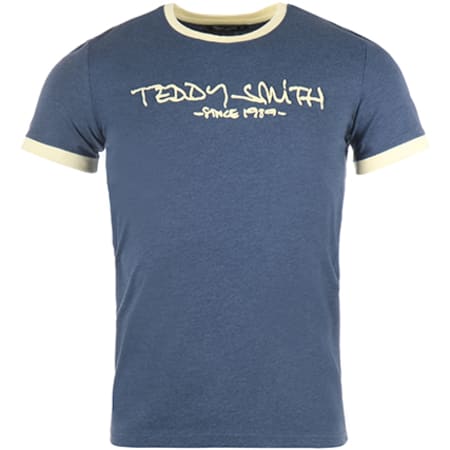 Teddy Smith - Tee Shirt Ticlass 3 Bleu Indigo Jaune