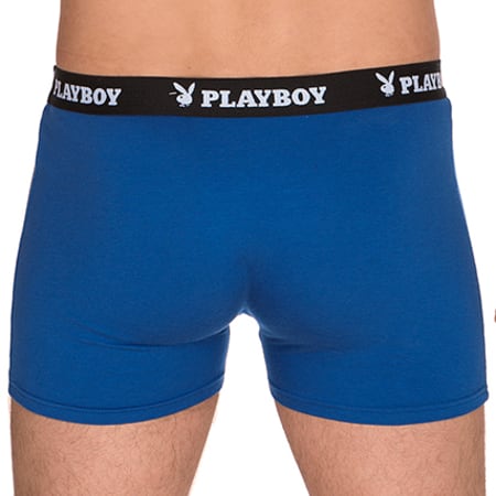 Playboy - Lot De 4 Boxers Classic Noir Gris Bleu