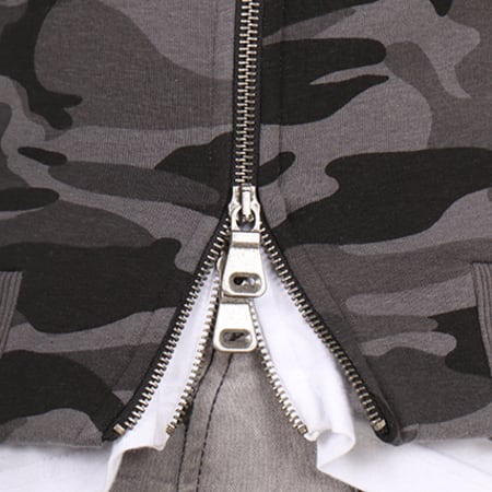 LBO - Sweat Crewneck Oversize Zip 77 Camouflage Noir