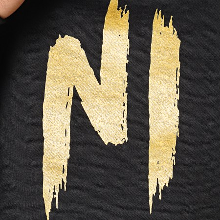 NI by Ninho - Sweat Capuche Ninho Noir Logo Or
