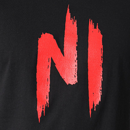 NI by Ninho - Tee Shirt Ninho Noir Logo Rouge