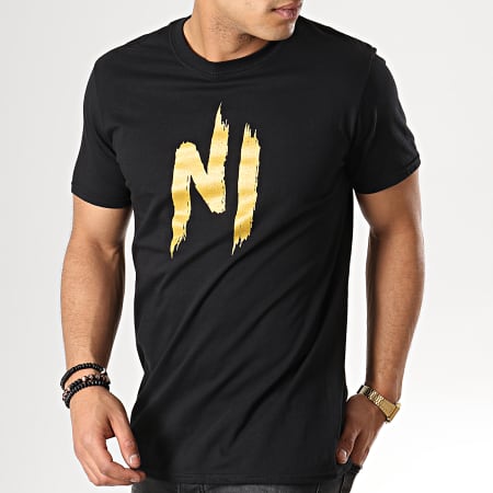 NI by Ninho - Tee Shirt Ninho Noir Logo Or