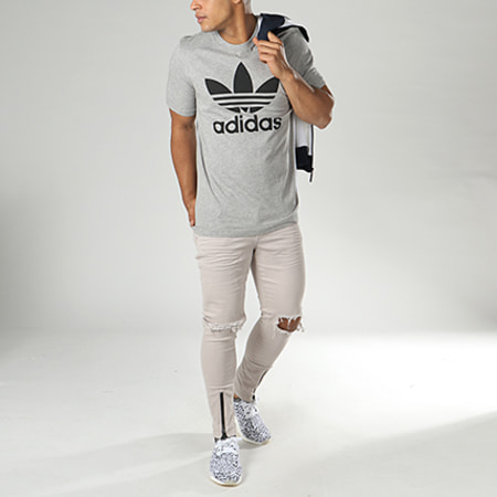 Adidas Originals - Tee Shirt Original Trefoil BK7466 Gris Chiné