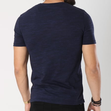 Celio - Tee Shirt Poche Basic Bleu Marine Chiné