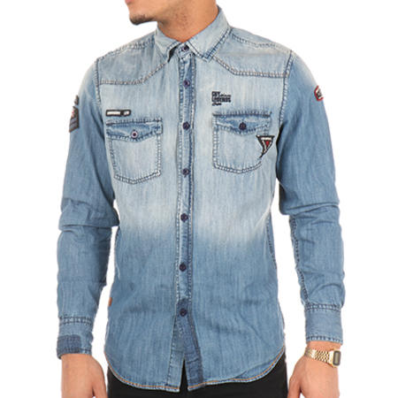 Crossby - Chemise Manches Longues Jean Collins Denim