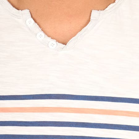Le Temps Des Cerises - Tee Shirt Agostino Blanc Bleu Marine