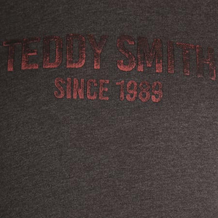 Teddy Smith - Tee Shirt Tristan Gris Anthracite Chiné Bordeaux