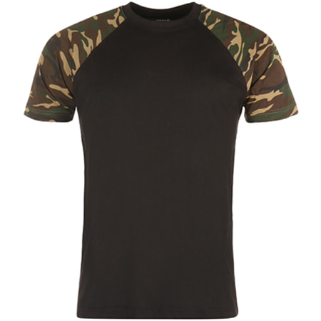 Urban Classics - Tee Shirt TB639 Noir Camouflage Vert Kaki