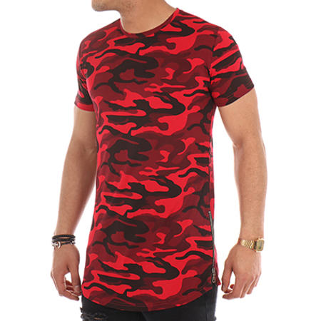 LBO - Tee Shirt Oversize Zip 116 Camouflage Rouge