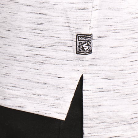 South Pole - Tee Shirt Oversize Capuche 17121-1470 Blanc Chiné