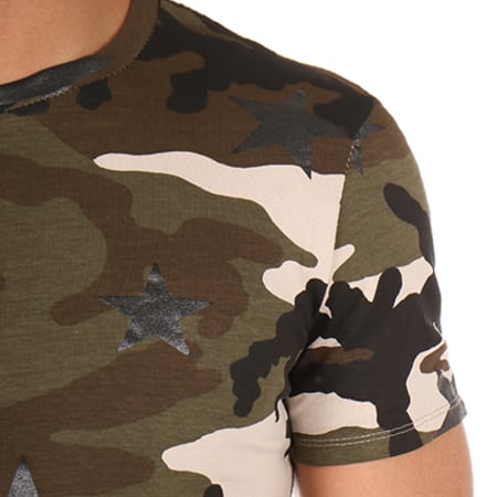 Uniplay - Tee Shirt UPY11 Camouflage Vert Kaki Beige