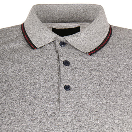 Ikao - Polo Manches Courtes G-143 Gris Chiné