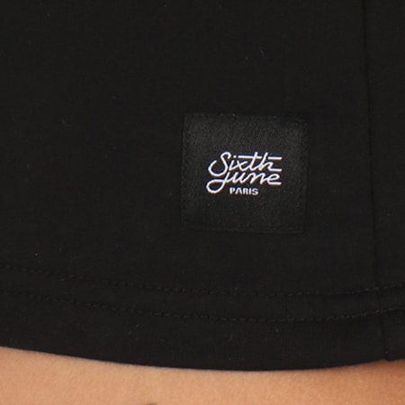Sixth June - Tee Shirt Crop Femme Capuche W2402WTO Noir