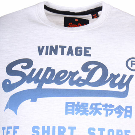 Superdry - Tee Shirt Shop Fade Gris Clair Chiné