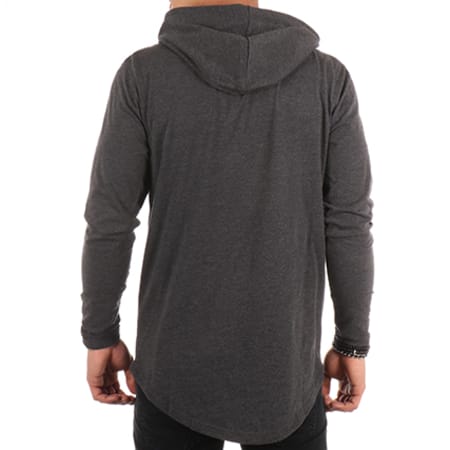 Urban Classics - Tee Shirt Manches Longues Capuche Oversize TB1573 Gris Anthracite