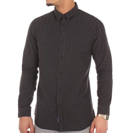 Selected - Chemise Manches Longues One Jaquard Noir