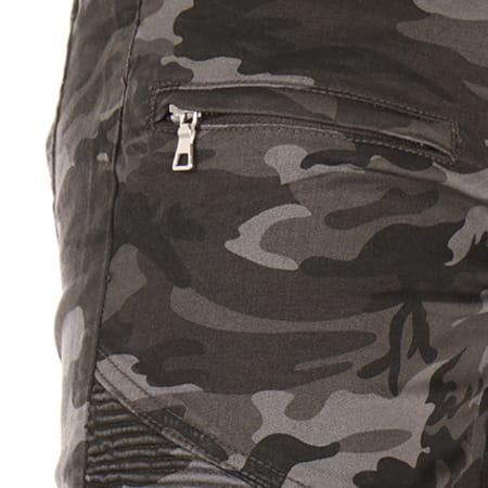 Aarhon - Jean Slim A25 Camouflage Gris Anthracite
