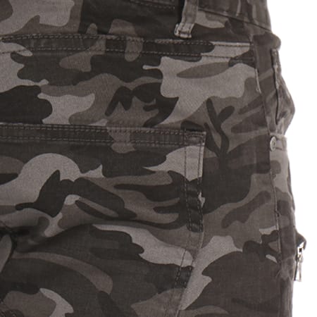 Aarhon - Jean Slim A25 Camouflage Gris Anthracite